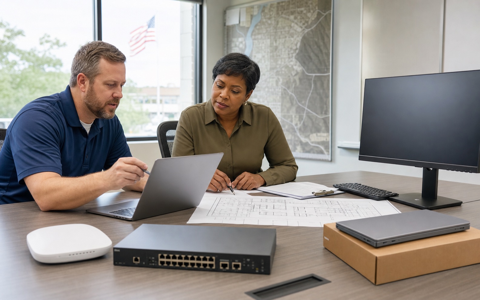 Technology consultant and public-sector manager planning a compatible solution